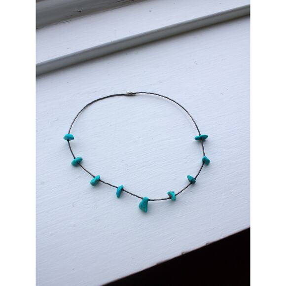 Vintage Southwestern Turquoise Nugget Necklace - Picture 7 of 8